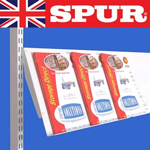 Spur ® Twin Pack - Periodical Shelves c/w Brackets - White Spur Shelving Premium Grade Wall Mounted Steel-Lok Shelving for home or office 25/PeriodicalWhiteCata.jpg