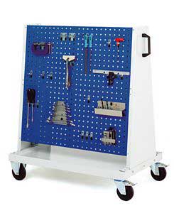 Bott Panel Trolley 1200mm High - 4 Perfo Panels & 40 Hooks Bott PerfoTool Trollies | Mobile Shadow Boards | Mobile Tool Storage 07002132.11v Gentian Blue (RAL5010) 07002132.24v Crimson Red (RAL3004) 07002132.19v Dark Grey (RAL7016) 07002132.16v Light Grey (RAL7035) 07002132.RAL Bespoke colour £ extra will be quoted